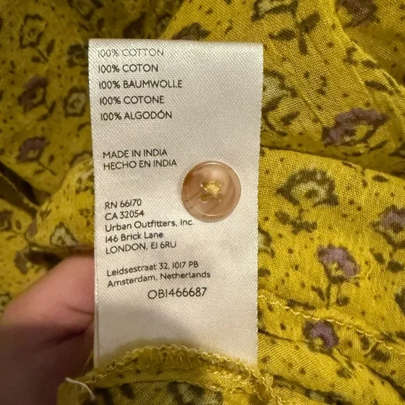 Greenish Yellow Pilcro Floral Women's Top - Picture 5 of 6